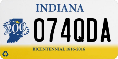 IN license plate 074QDA