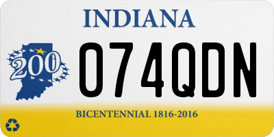 IN license plate 074QDN