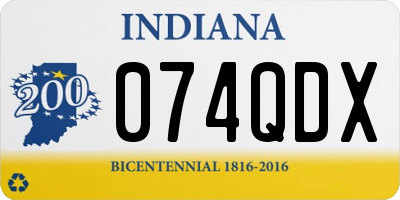 IN license plate 074QDX