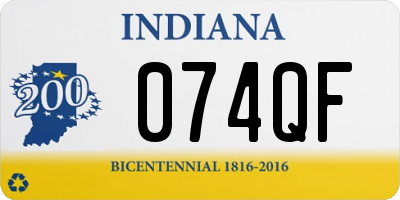 IN license plate 074QF