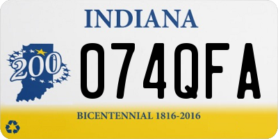IN license plate 074QFA