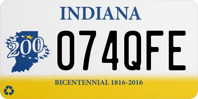 IN license plate 074QFE