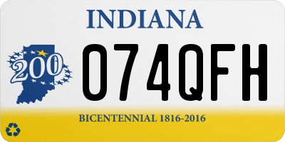 IN license plate 074QFH