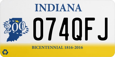 IN license plate 074QFJ