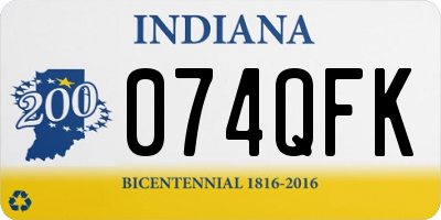IN license plate 074QFK
