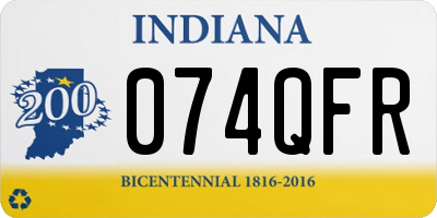 IN license plate 074QFR