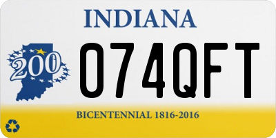 IN license plate 074QFT