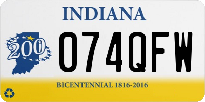 IN license plate 074QFW