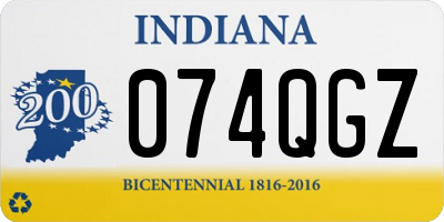 IN license plate 074QGZ