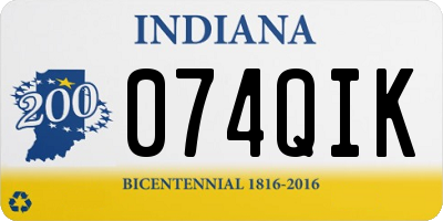 IN license plate 074QIK