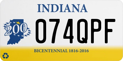 IN license plate 074QPF