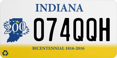 IN license plate 074QQH