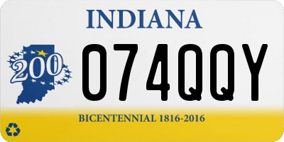 IN license plate 074QQY