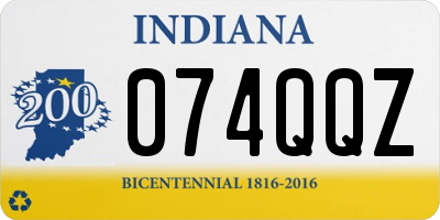 IN license plate 074QQZ