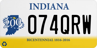 IN license plate 074QRW