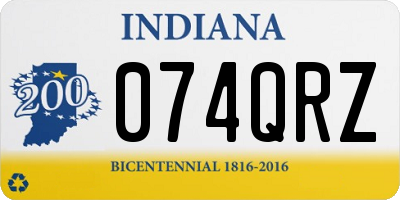 IN license plate 074QRZ