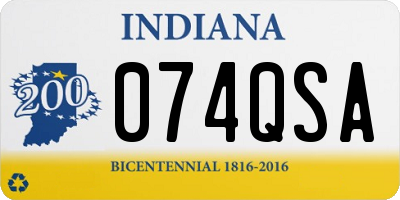 IN license plate 074QSA