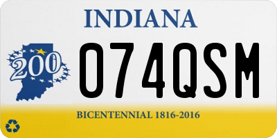 IN license plate 074QSM
