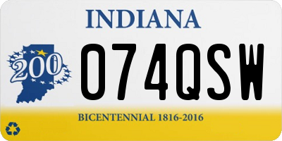 IN license plate 074QSW