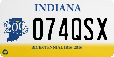 IN license plate 074QSX