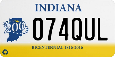 IN license plate 074QUL