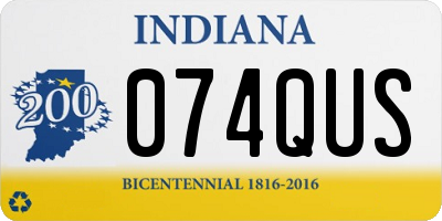 IN license plate 074QUS