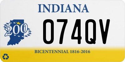 IN license plate 074QV