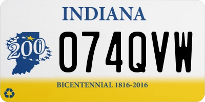 IN license plate 074QVW