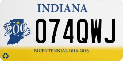 IN license plate 074QWJ