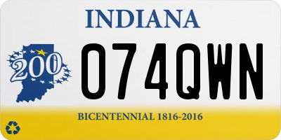 IN license plate 074QWN