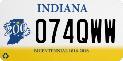 IN license plate 074QWW