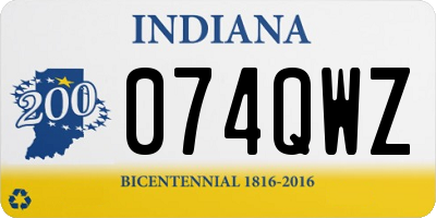 IN license plate 074QWZ