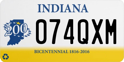 IN license plate 074QXM