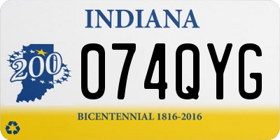 IN license plate 074QYG
