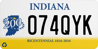 IN license plate 074QYK