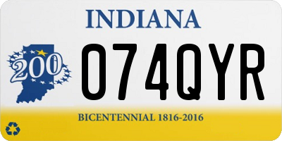 IN license plate 074QYR