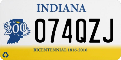 IN license plate 074QZJ