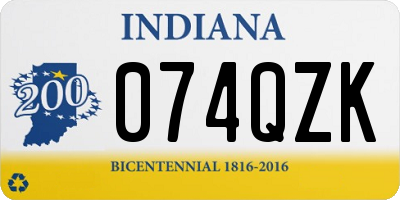 IN license plate 074QZK