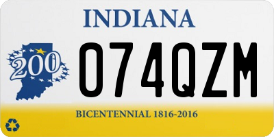 IN license plate 074QZM