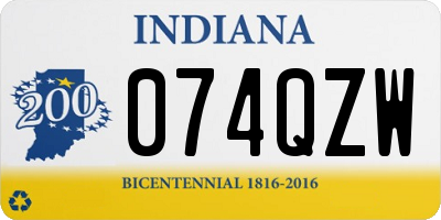 IN license plate 074QZW
