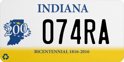 IN license plate 074RA