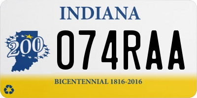 IN license plate 074RAA