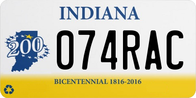 IN license plate 074RAC