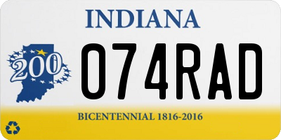 IN license plate 074RAD