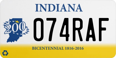 IN license plate 074RAF