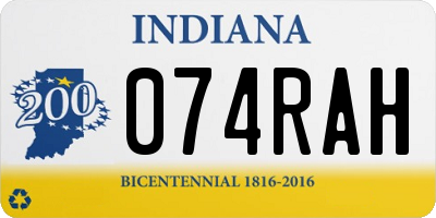 IN license plate 074RAH
