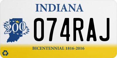 IN license plate 074RAJ