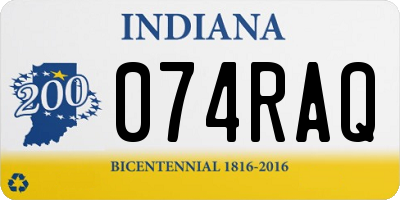 IN license plate 074RAQ