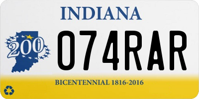 IN license plate 074RAR