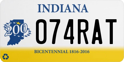 IN license plate 074RAT